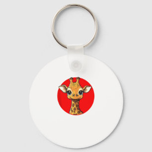 Adous Giraffe Ansikte Big Eyed Tecknad Art Nyckelring