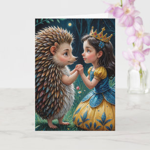 Adous Hedgehog och Princess Child Fairytale Kort