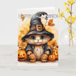 Adous Little Kitten Cat Witch | HAPPY HALLOWEEN Kort
