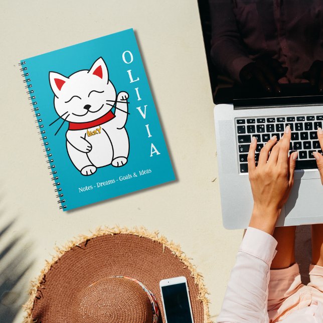 Adous Lucky Cat Teckning Personlig Notebook  Anteckningsbok (Skapare uppladdad)