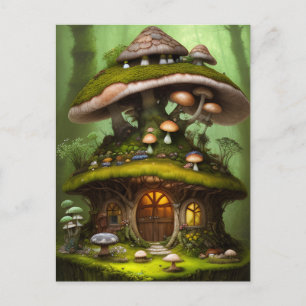 Adous Mossy Mushroom Fairy House Vykort