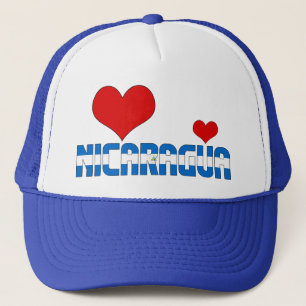 Adous Nicaragua Flagga Hearts Patriotic Keps