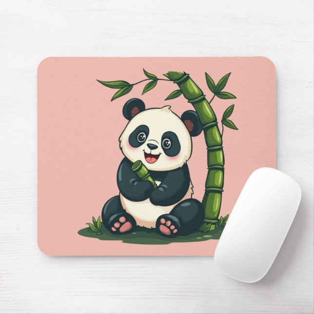 Adous Panda Hugger Bamboo Cute Tecknad Art Musmatta (Med mus)