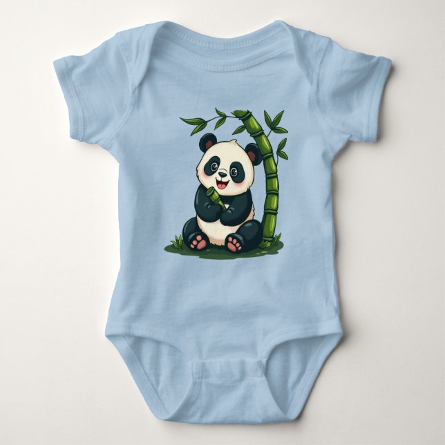 Adous Panda Hugger Bamboo Cute Tecknad Art T Shirt (Framsida)