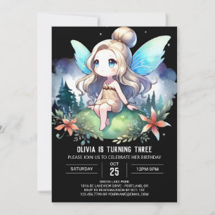 Adous Pastel Fairy Birthday Inbjudningar