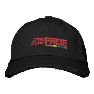ADP-Pridet Distress Chino Twill Cap - svart Broderad Keps