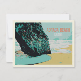 Adraga Beach View, Sintra Kusten Illustration Vykort