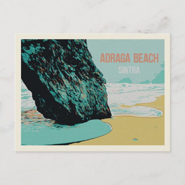 Adraga Beach View, Sintra Kusten Illustration Vykort (Framsida)