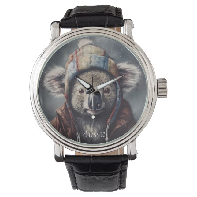 Adreatable koala med söt hatt som kan användas armbandsur (Framsida)