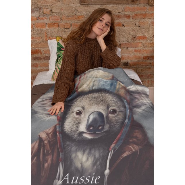 Adreatable koala med söt hatt som kan användas fleecefilt (Skapare uppladdad)