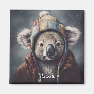 Adreatable koala med söt hatt som kan användas magnet
