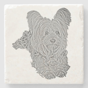 AdreatYorkshire Terrier B&W Marble Underlägg