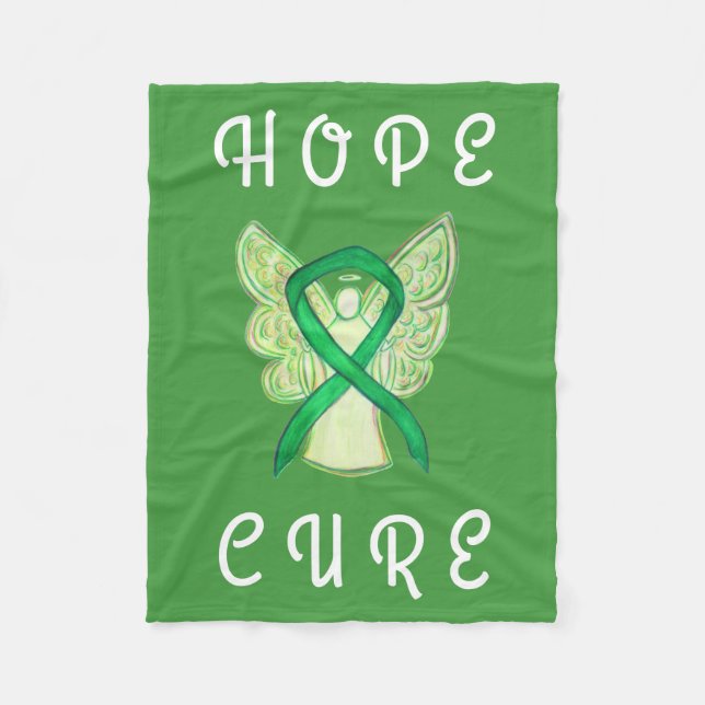 Adrenal Cancer Awareness Ribbon Angel Soft Blanket Fleecefilt (Framsidan)