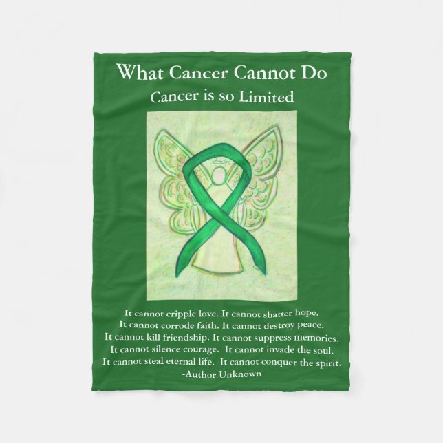Adrenal Cancer Awareness Ribbon Fleece Blanket (Framsidan)