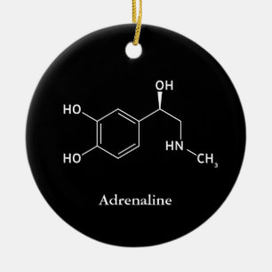 Adrenalin Epinefrin Molekyl Kemi Julgransprydnad Keramik