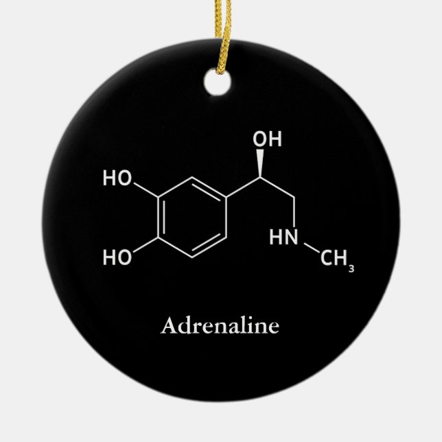 Adrenalin Epinefrin Molekyl Kemi Julgransprydnad Keramik (Framsidan)
