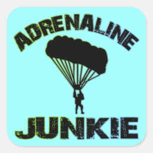 Adrenaline Junkie Fyrkantigt Klistermärke