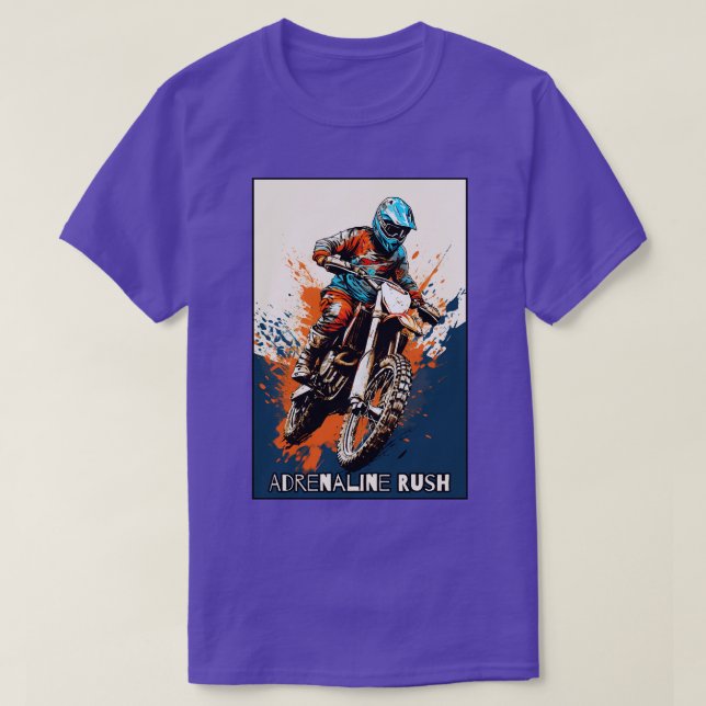 Adrenaline Rush Dirt Riding Motocross T Shirt (Design framsida)