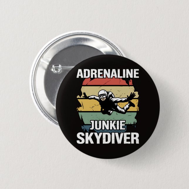 Adrenalinjunkie Fallskärmshoppare Knapp (Framsida & baksida)