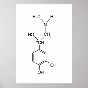 adrenalinkemisk formel kemi hormonelem poster