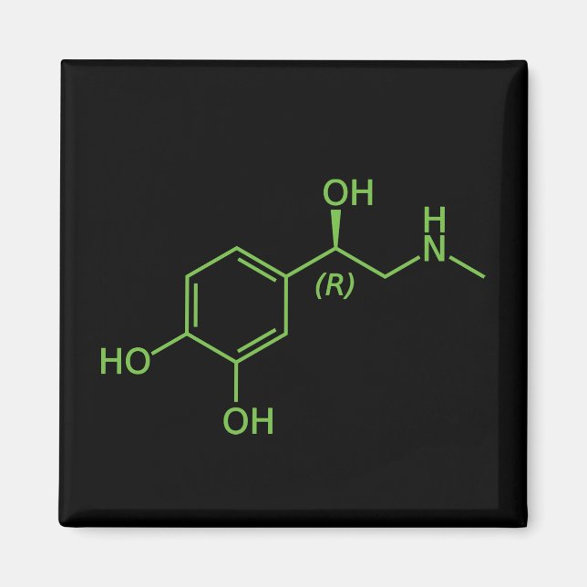Adrenalinmolekyl Kemiskt Diagram Magnet (Framsidan)