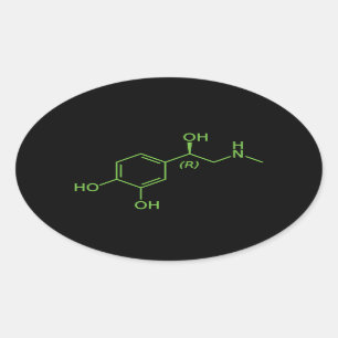 Adrenalinmolekyl Kemiskt Diagram Ovalt Klistermärke