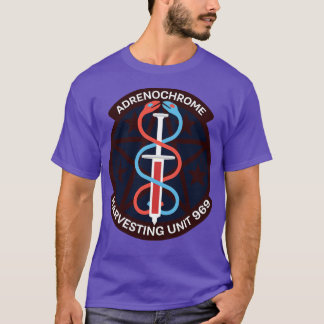 adrenokrom konspiration emblem satire t shirt