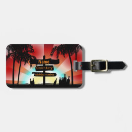 Adres label - Summer Style Beach - Palmbomen Bagagebricka