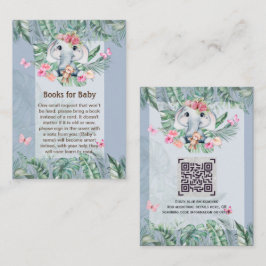 Adress Baby Elephant Bok Dikt Request Card Tilläggskort