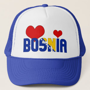 Adress Bosnien Flagga Hearts Patriotic Keps