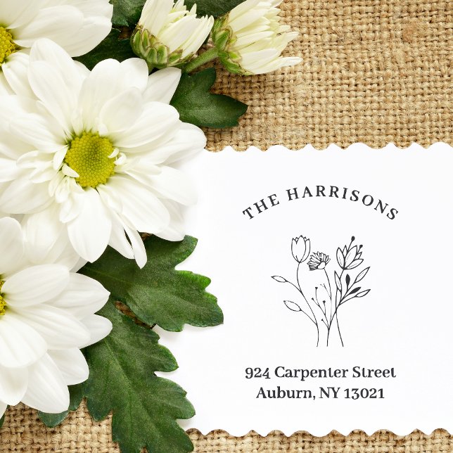 Adress botaniska Wildblommor Bouquet Stämpel (Skapare uppladdad)