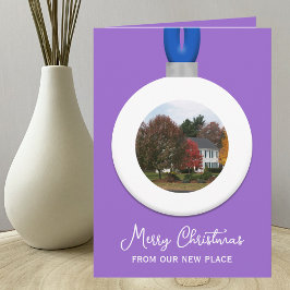 Adress Change Amethyst jul Photo Ornament Helgkort