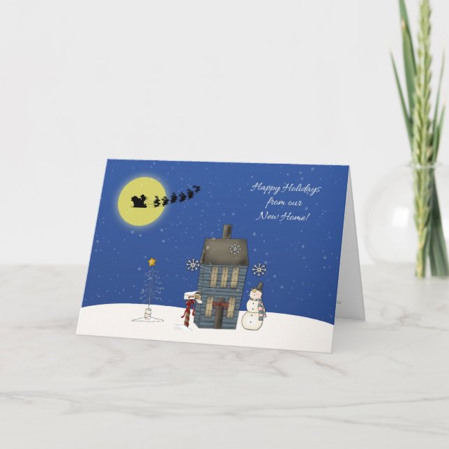 Adress Change, Snö Scene, julen Hälsning Helgkort (Framsida)