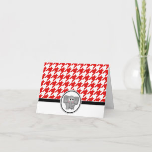 Adress Elephant anpassningsbar Red Houndstooth Car Tack Kort