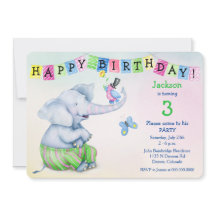 Adress Elephant och Bird Barns födelsedag Party