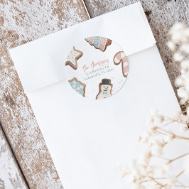 Adress-etikett för två svenska födelsedag runt klistermärke