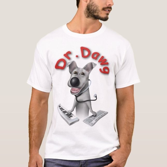 Adress för Dr. Dawg Huvudsaklig Logotyp w/web på Tee (Framsida)