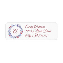 Adress för Monogram God jul - retur Returadress Etikett