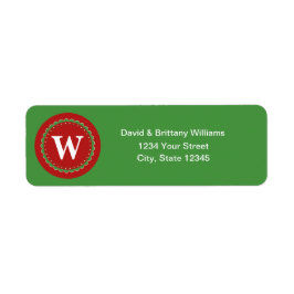 Adress för Monogrammed julretur-Helgdag, etikett Returadress Etikett
