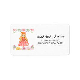 Adress för Princess Birthday 3d Girl Adressetikett