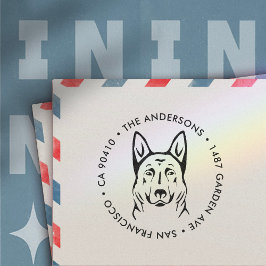 Adress Frimärke, tyska shepherd hund adress frimär Självfärgande Stämpel