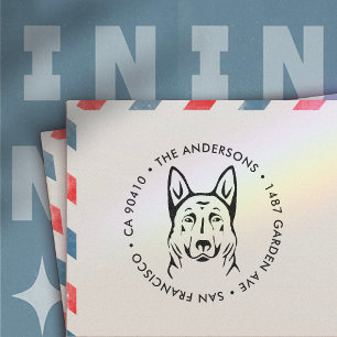 Adress Frimärke, tyska shepherd hund adress frimär Självfärgande Stämpel