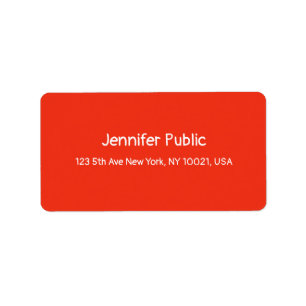 Adress, handskriven rödvit mall adressetikett