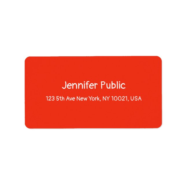 Adress, handskriven rödvit mall adressetikett (Framsidan)