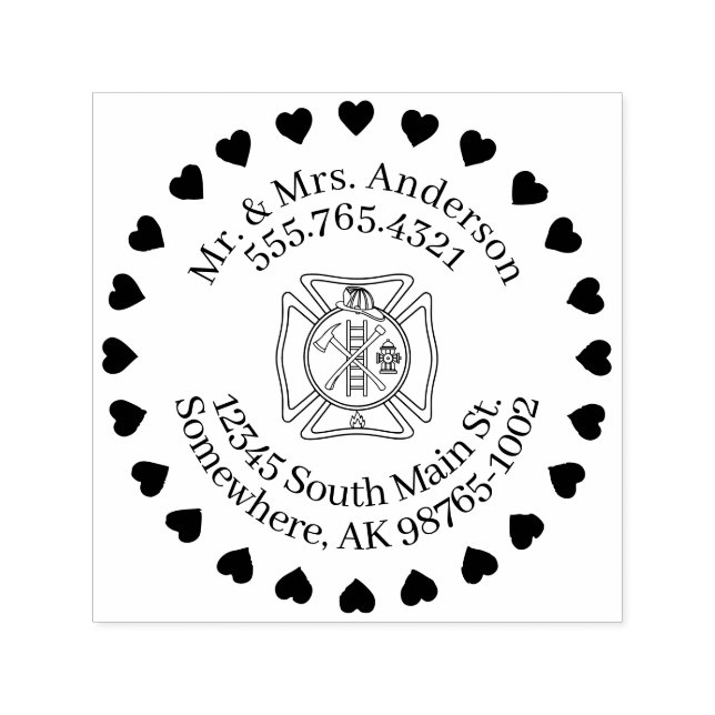 Adress-kontakt för Akut Responders Självfärgande Stämpel (Design)