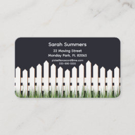 Adress-kort med vitt betesstaket och gräs visitkort