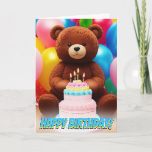 Adress Nalle Cake Birthday Bash Kort