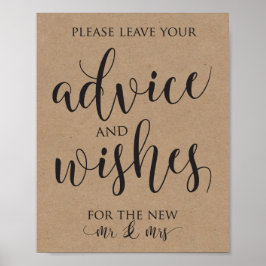 Adress och Önskemål Bröllop Decor Sign Poster