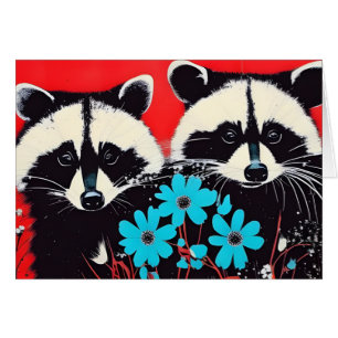 Adress Raccoons Tillfällen Greeting Card Hälsningskort