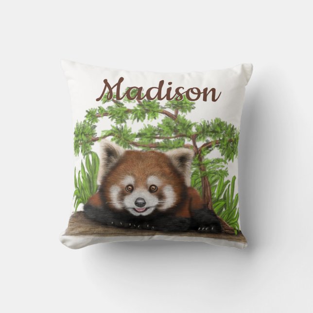 Adress Red Panda Personlig Dekorativ kudde (Framsida)